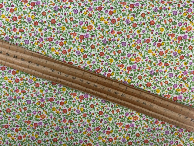 liberty everlasting posy haze flower floral yellow red cotton fabric shack malmesbury