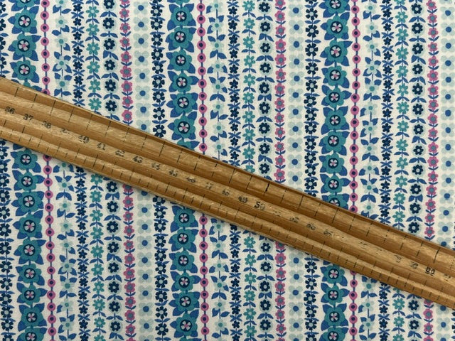 liberty everlasting soho stripe flower floral blue cotton fabric shack malmesbury