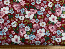 liberty heirloom 4 ditsy flower floral hedgerow bloom dark red cotton fabric shack malmesbury