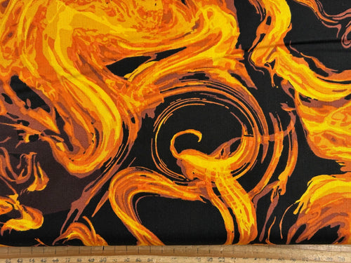 libs elliott andover makower phantasm halloween gothic enchantment swirl flame orange cotton fabric fabric shack malmesbury