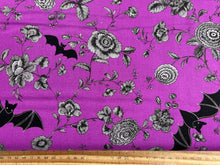 libs elliott andover makower phantasm halloween gothic night garden bats elixir purple cotton fabric fabric shack malmesbury