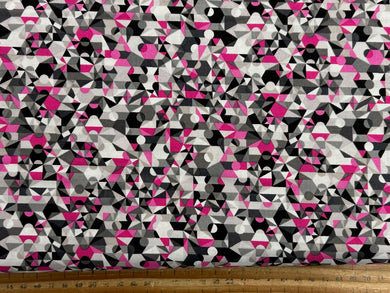 Libs Elliot for Andover Phantasm Storm Scream Pink/Mono Cotton Fabric by 1/4 Metre*