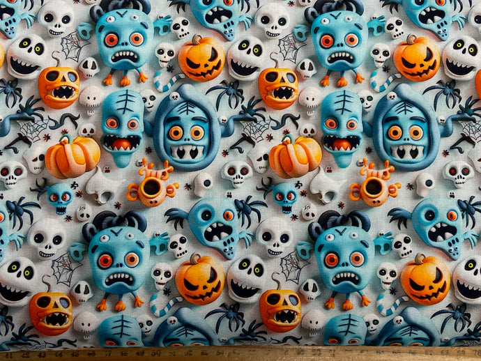 little johnny johnnie halloween 3d spooky pumpkin spider zombie cotton fabric shack malmesbury