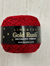 lncatex gold rush decorative thread yarn twine metallic sparkly red HCC3246 fabric shack malmesbury
