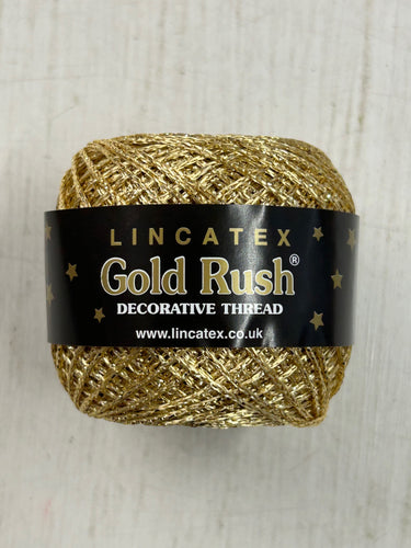 lncatex gold rush decorative thread yarn twine metallic sparkly HCC324 fabric shack malmesbury