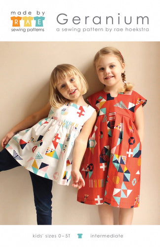 made by rae geranium girls dress dressmaking sewing pattern fabric shack malmesbury