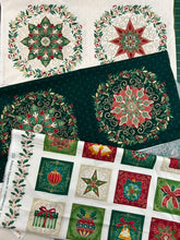 makower adorn christmas metallic bauble star flower circle placemat mug coaster square panel cotton fabric shack malmesbury