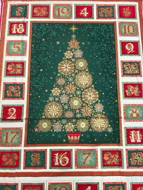 makower good tidings christmas metallic holly crystal sarasa sprig holly green red cotton fabric shack malmesbury stack advent panel