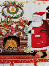 makower jolly st nick christmas metallic santa gifts advent calendar panel cotton fabric shack malmesbury 2