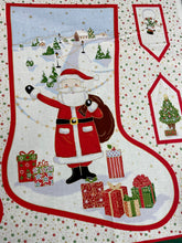 makower jolly st nick christmas metallic santa snowman stocking panel cotton fabric shack malmesbury 2