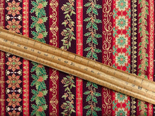 makower adorn christmas metallic garland stripe burgundy red cotton fabric shack malmesbury
