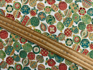makower adorn christmas metallic oranament bauble cream cotton fabric shack malmesbury