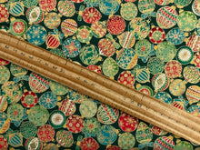 makower adorn christmas metallic oranament bauble green cotton fabric shack malmesbury
