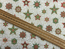 makower adorn christmas metallic ornate star cream cotton fabric shack malmesbury