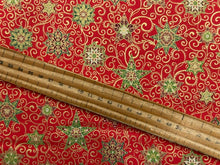 makower adorn christmas metallic ornate star red cotton fabric shack malmesbury
