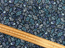 makower charmed cat cats moon stars galaxy flora black cotton fabric shack malmesbury