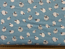 makower fun farm sheep light blue farmyard cotton fabric shack malmesbury