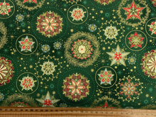 makower good tidings christmas metallic holly crystal crystal green cotton fabric shack malmesbury