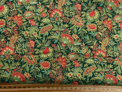 makower good tidings christmas metallic holly crystal sarasa green cotton fabric shack malmesbury