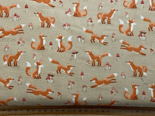 Makower Hello Autumn Wild Wood Fox Cream Cotton Fabric by 1/4 Metre*