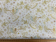 makower herald angels cream with gold metallic  fabric shack cotton advent red cream malmesbury