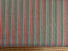 makower jolly st nick christmas metallic pin stripe green gold red cotton fabric shack malmesbury