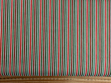 makower jolly st nick christmas metallic pin stripe green gold red cotton fabric shack malmesbury