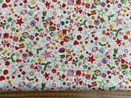 makower jolly st nick christmas metallic treasures white cotton fabric shack malmesbury