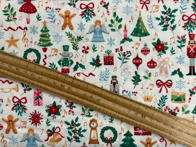 makower nutcracker christmas cotton fabric fairytale cream shack malmesbury