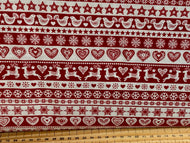 makower scandi 23 christmas cotton fabric shack malmesbury stag snowflake dove holly tree stripes red