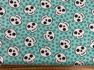 me and my sister designs moda fabboolous halloween sugar skull aqua cotton fabric shack malmesbury