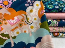 melody miller ruby star society cotton horse daydreamer cloudscape orange pink fabric shack malmesbury