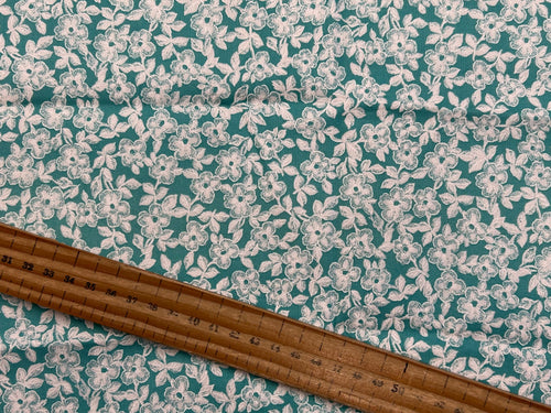 michael miller flower burst flower jam mermaid jade turquoise cotton fabric shack malmesbury