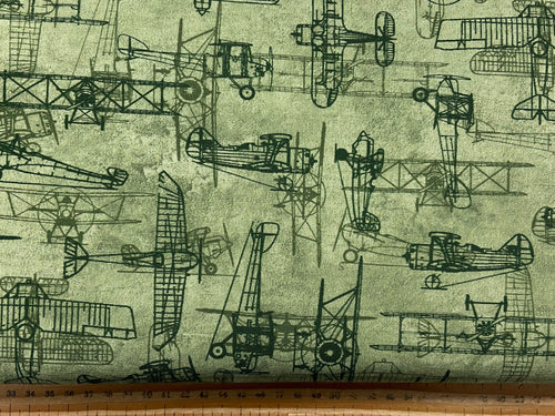 michael moon 3 wishes first in flight aeroplanes flight sky fabric shack malmesbury blue prints green