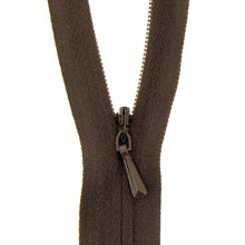 milward concealed invisible closed coil zip fabric shack malmesbury dark brown 60cm 24 inches 118_060_161