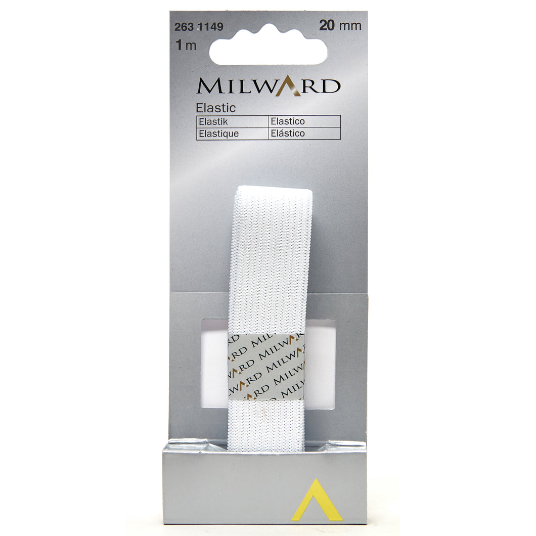 milward knitted elastic 20mm white fabric shack malmesbury 2631149