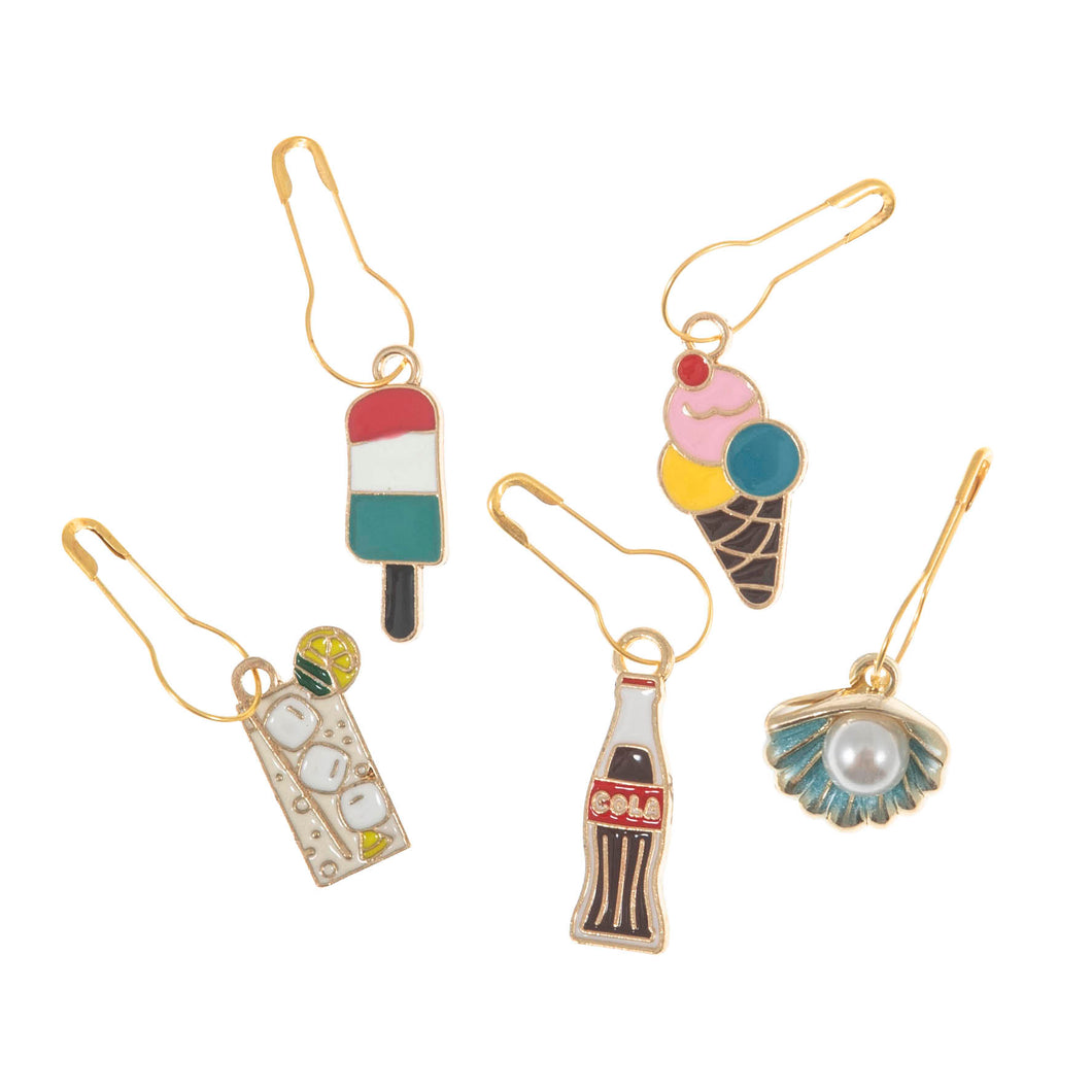 milward metal stitch markers novelty gift present knitting crochet ice cream drink pop knitters knit fabric shack malmesbury