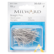 milward straight pins silver stainless steel fabric shack malmesbury 2111101