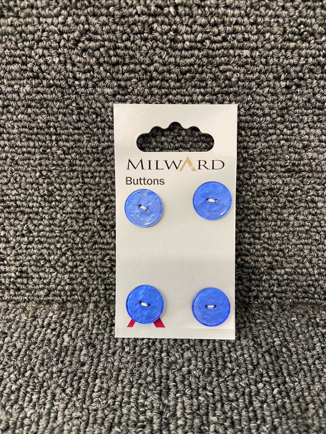 milward button buttons Blue Puddle Textured Two Hole 15mm Pack of 4 Code C 01192