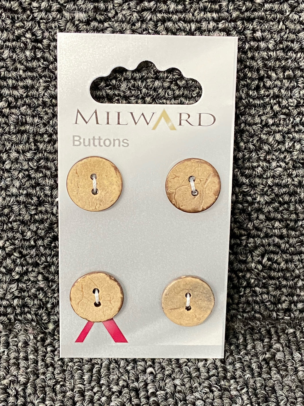 Milward Wooden Round Two Hole 15mm Pack of 4 Code C 01297
