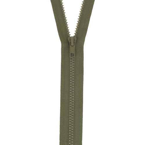 milward chunky plastic open end zip 70cm 28 inch moss green fabric shack malmesbury 200_070_149