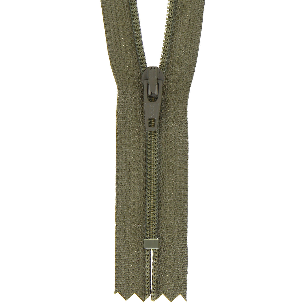 milward closed dress skirt zip nylon khaki 150 30cm 12 inches 100_30_150