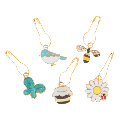 milward metal stitch markers novelty gift present knitting crochet bird honey bee flower knitters knit fabric shack malmesbury