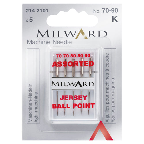 milward sewing machine needles jersery stretch ball point assorted 70-90 fabric shack malmesbury 2142101