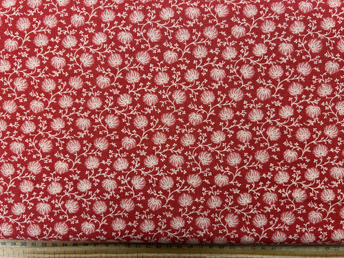 moda french general joie de vivre flowers floral ditsy trail red 8613 cotton fabric shack malmesbury