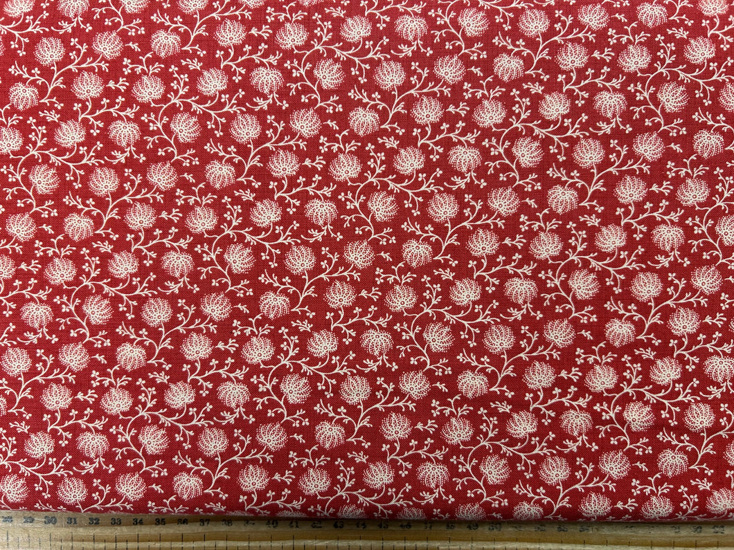 moda french general joie de vivre flowers floral ditsy trail red 8613 cotton fabric shack malmesbury