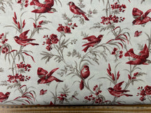 moda french general joie de vivre flowers floral natural red cream birds 8311 cotton fabric shack malmesbury