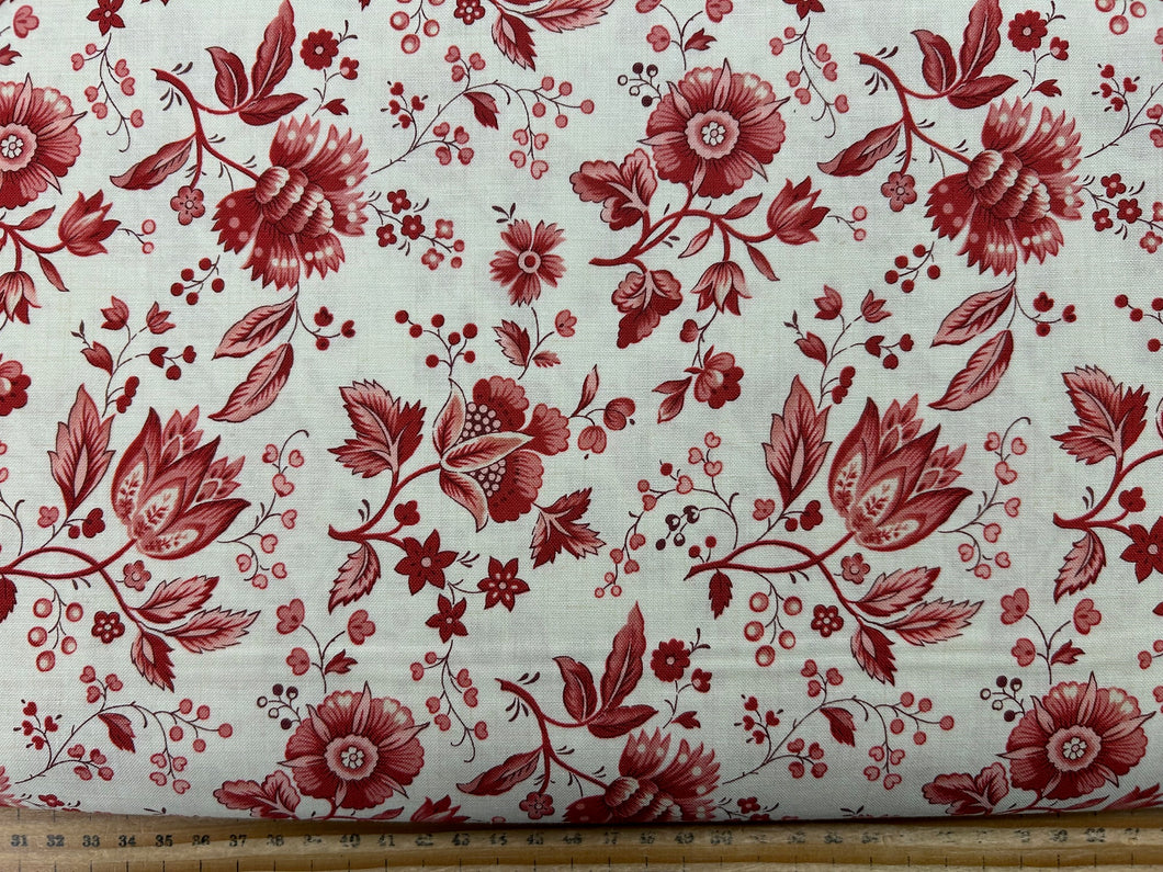 moda french general joie de vivre flowers floral red natural cream 8211 cotton fabric shack malmesbury