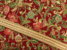 moda merry manor christmas metallic bauble floral red cotton fabric shack malmesbury