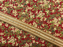 moda merry manor christmas metallic mistletoe red cotton fabric shack malmesbury